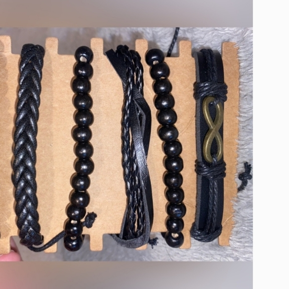 Oney MEN's Leather Bracelet Set of 2 Bracelet Unisex Streetware NEW - Picture 1 of 6